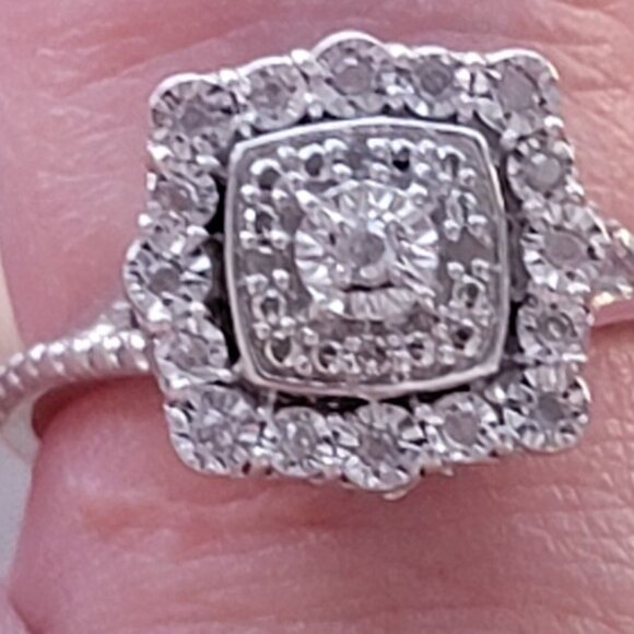 White Diamond Ring, (Size 6 & 1ctw) & White Diamond Earring 1.5ctw Set - Picture 4 of 10